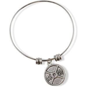 Fitness 45 lb Charm Stainless Steel Bangle